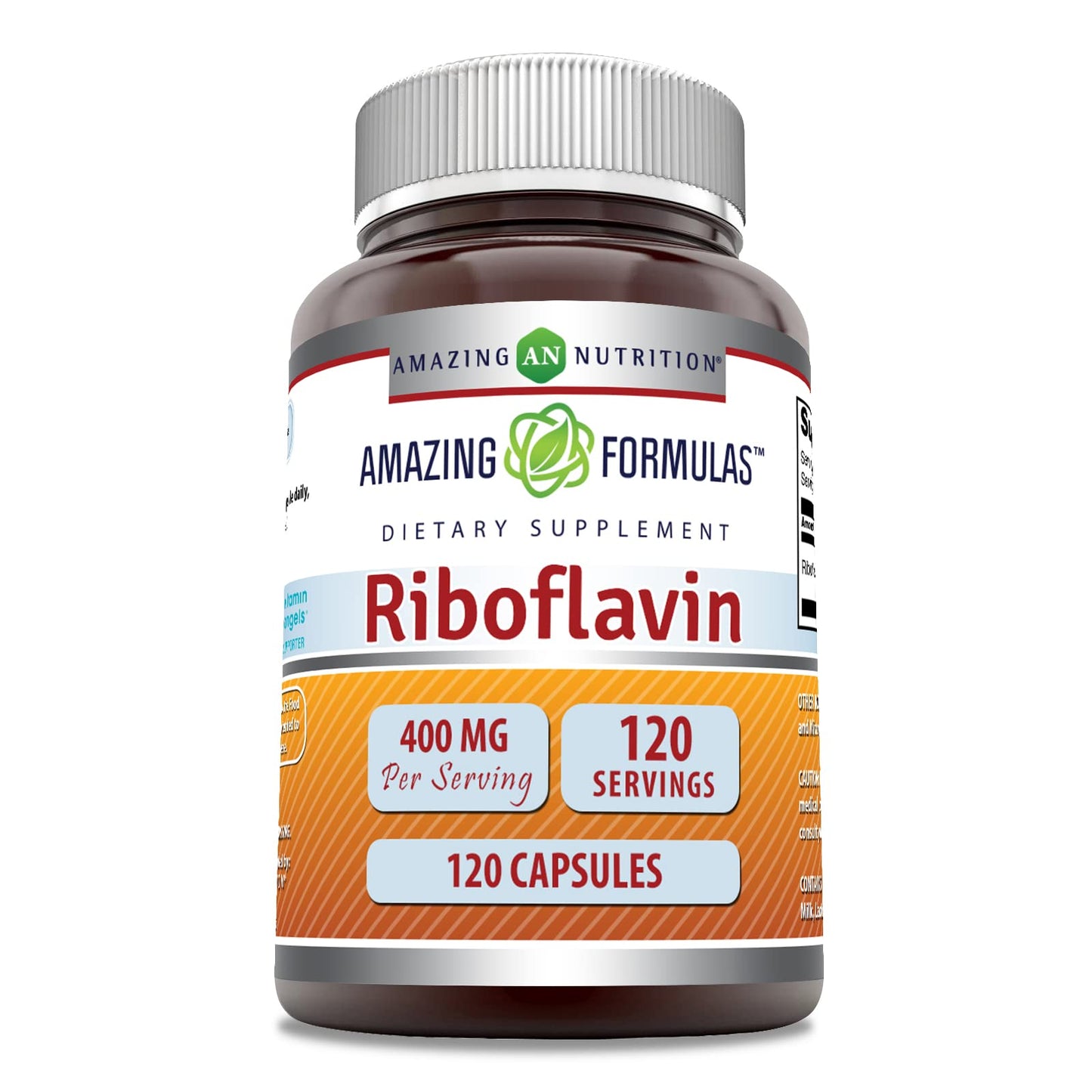 Amazing Formulas Riboflavin 400mg – 120 Capsules | Non-GMO, Gluten Free, Made in USA