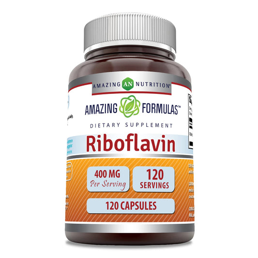 Amazing Formulas Riboflavin 400mg – 120 Capsules | Non-GMO, Gluten Free, Made in USA BritishVita | Premium UK Vitamins & Wellness Supplements