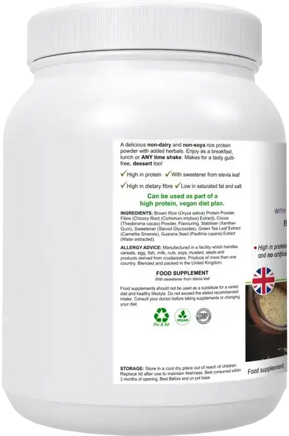 RicePro Chocolate Rice Protein Powder | Dairy-Free Vegan Protein UK Fashionfitz