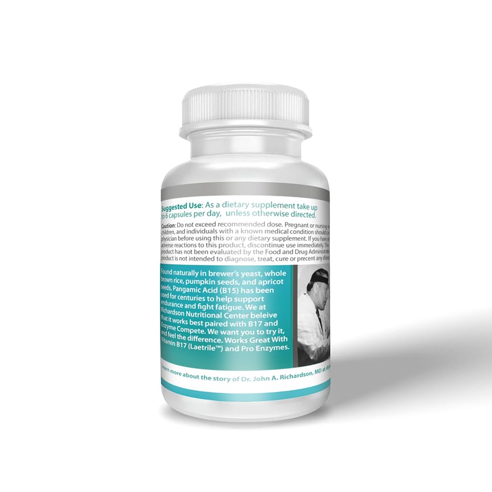 Richardson Nutritional Center B15 Complete Extra Strength – Pangamic Acid (DMG, TMG) 500mg, 90 VCaps