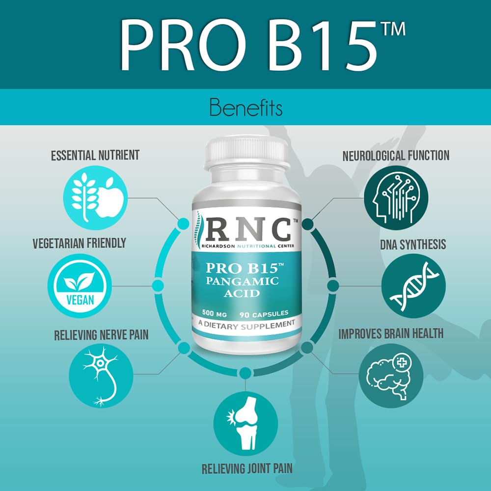 Richardson Nutritional Center B15 Complete Extra Strength – Pangamic Acid (DMG, TMG) 500mg, 90 VCaps