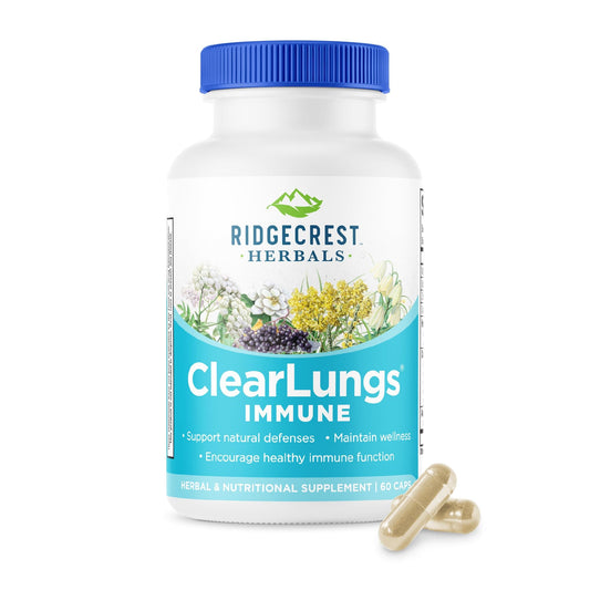 RidgeCrest ClearLungs Immune – Lung & Immune Support with Mullein, Elderberry, Zinc (60 Caps, 30 Serv) BritishVita | Premium UK Vitamins & Wellness Supplements