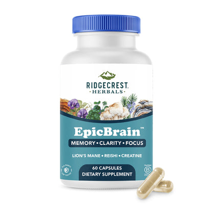 RidgeCrest EpicBrain: Natural Brain Support with Creatine Monohydrate & Lion's Mane