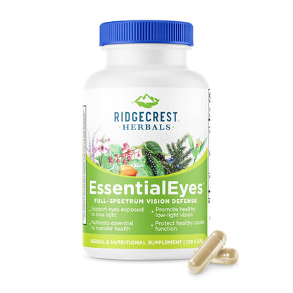 Ridgecrest Herbals EssentialEyes – Natural Eye Vitamin with Lutein, Zeaxanthin & Bilberry Extract | 120 Vegan Caps