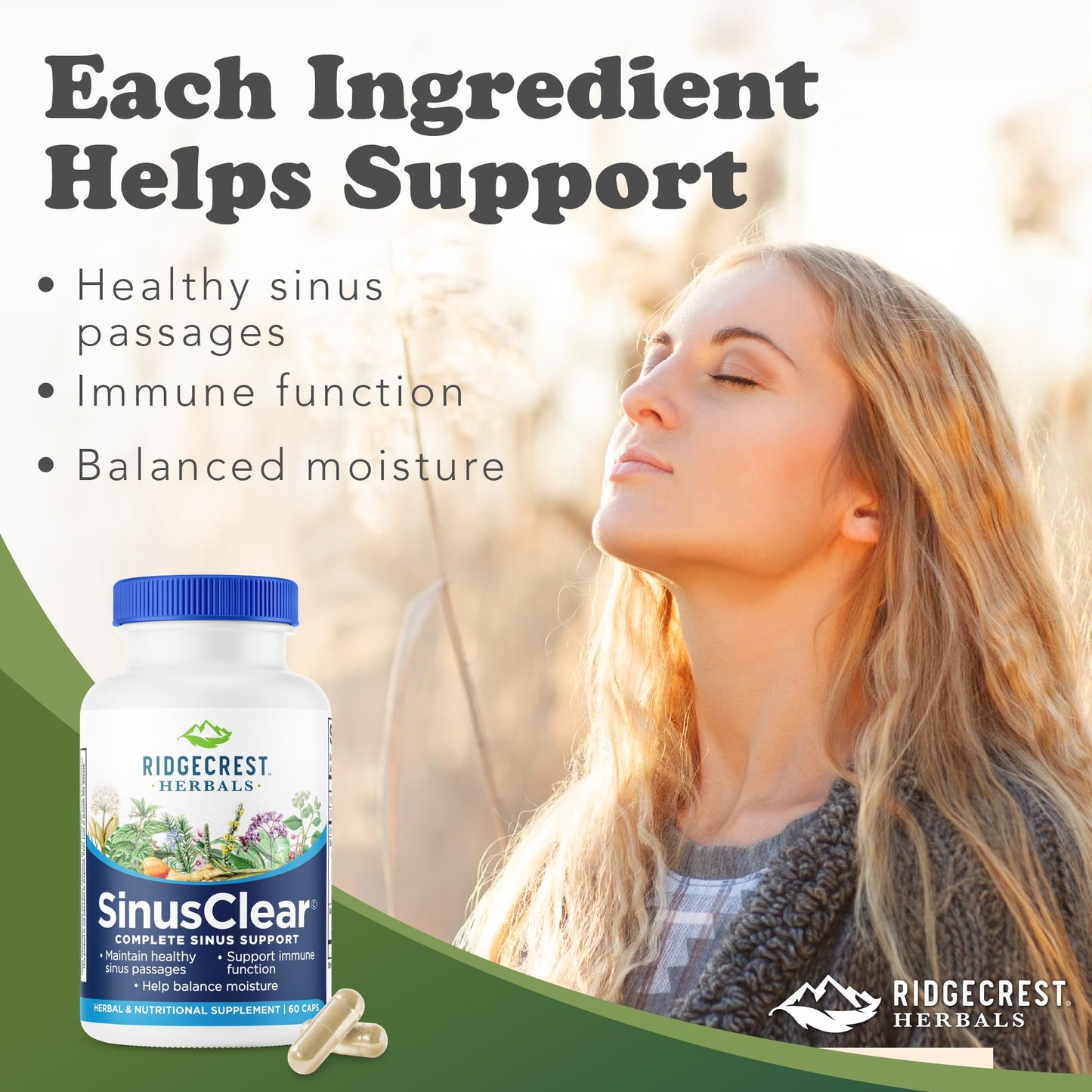 RidgeCrest SinusClear – Complete Sinus & Nasal Health (60 Veg Caps)