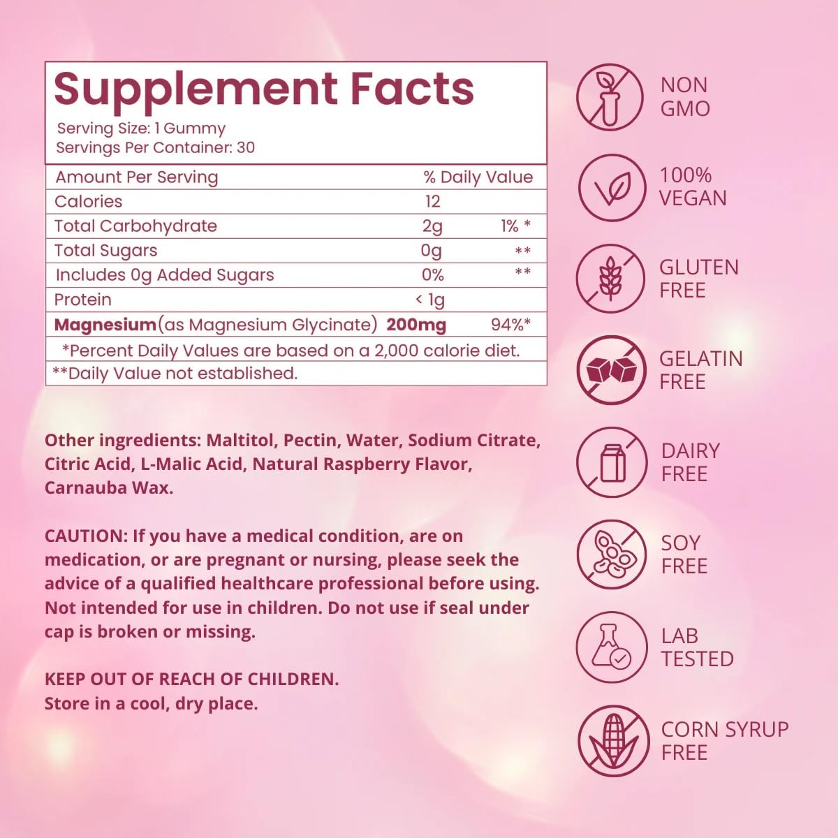Riev Magnesium Glycinate Gummies 200mg – Sugar-Free, Vegan & Non-GMO | Lemon Citrus 30 Gummies