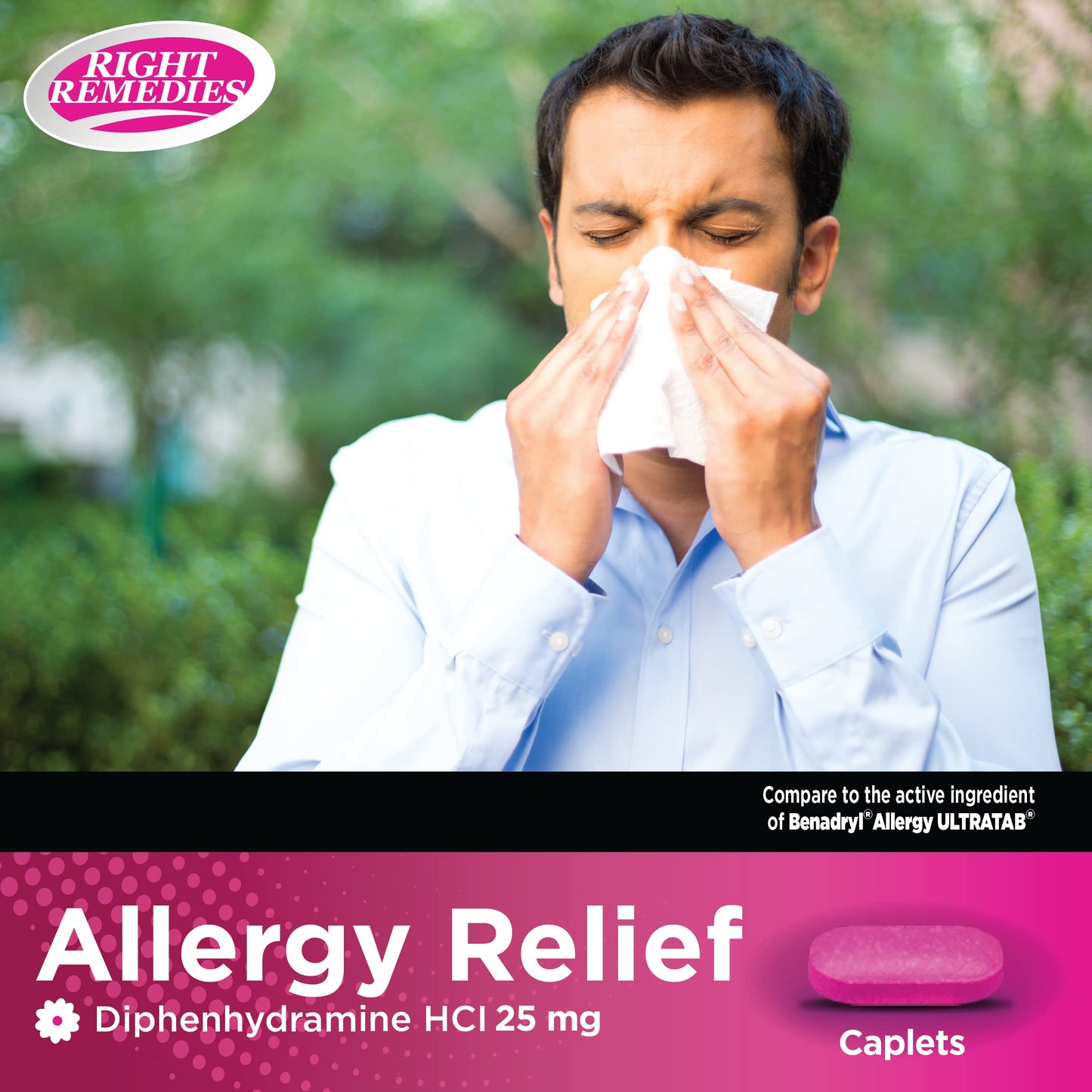 RIGHT REMEDIES Allergy Relief Diphenhydramine HCl 25 mg, 600 Count — Compared to Ultratabs