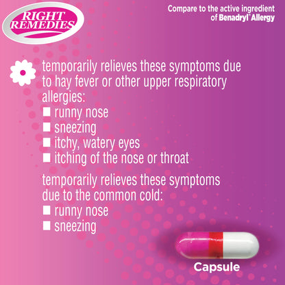 RIGHT REMEDIES Allergy Relief - Diphenhydramine HCl 25 mg, 1000 Capsules
