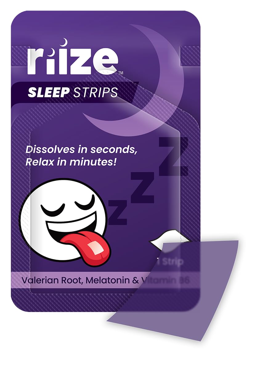 Riize Sleep Strips – Fast Acting Melatonin Sleep Aid, 30 Count (Vegan)