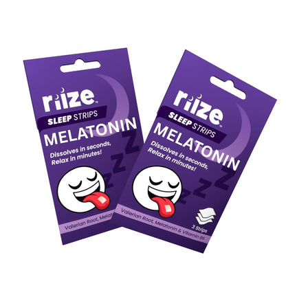 Riize Sleep Strips — Fast Acting Sleep Aid with 5mg Melatonin, Valerian Root, L-Theanine, Vitamin B6 (Vegan, 6 Count)
