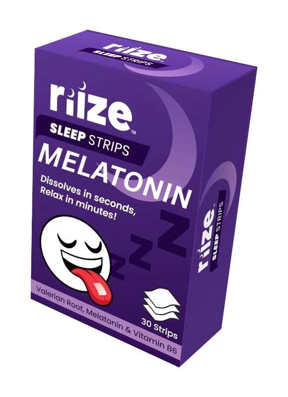 Riize Sleep Strips – Fast Acting Melatonin Sleep Aid, 30 Count (Vegan)
