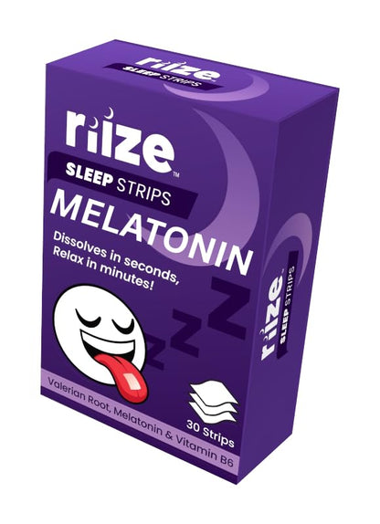 Riize Sleep Strips – Fast Acting Melatonin Sleep Aid, 30 Count (Vegan)