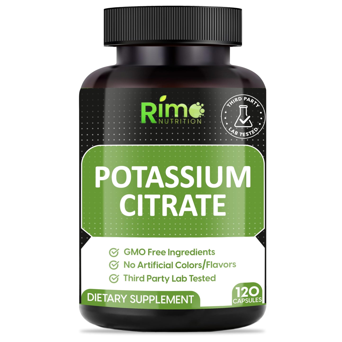 Rimo Nutrition Potassium Citrate Supplement - No Additives | 120 Servings