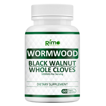 Rimo Nutrition Wormwood, Black Walnut & Clove Capsules - 60 Capsules Non-GMO