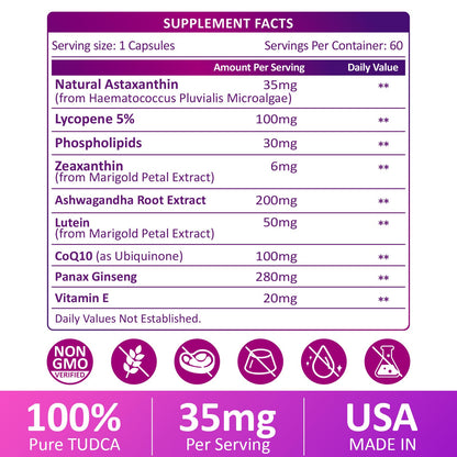 RimTuku Liposomal Astaxanthin 9-in-1 Supplement – Eye, Skin & Joint Health (180 Capsules)