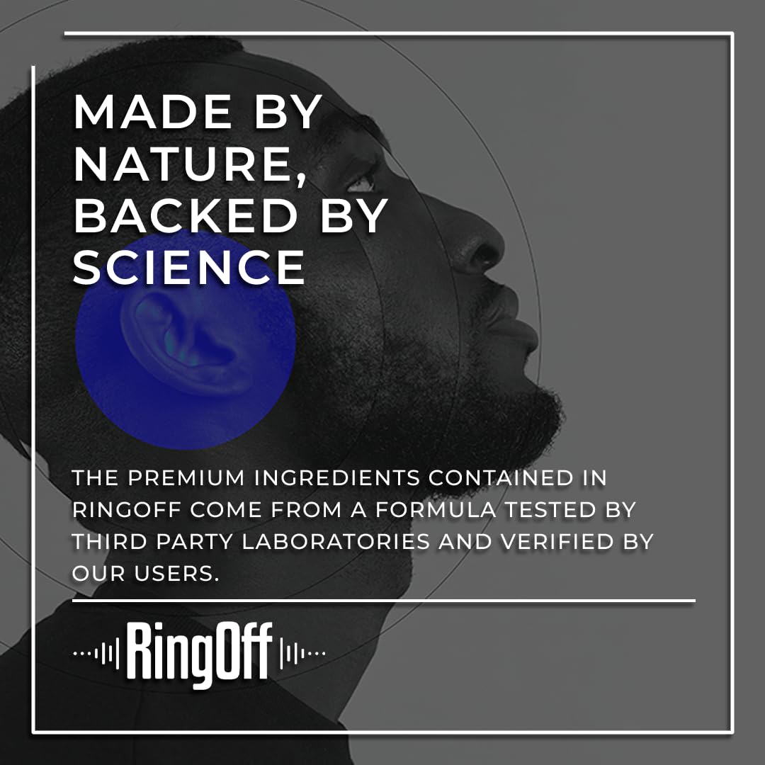 Ring Off (120 Caps) – Tinnitus Relief, Ear Ringing Support, Inner Peace | Ginkgo Biloba & Zinc Picolinate