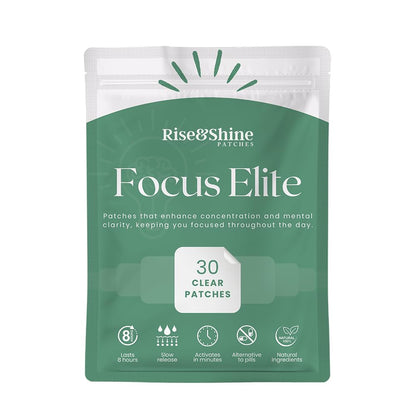 Rise & Shine Focus Elite Patches – 30 Count, 8-Hour Time Release Caffeine-Free Nootropic Patch