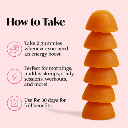Winged Wellness Rise Up: Energy & Focus Gummies for Women | Pineapple, 60 Gummies