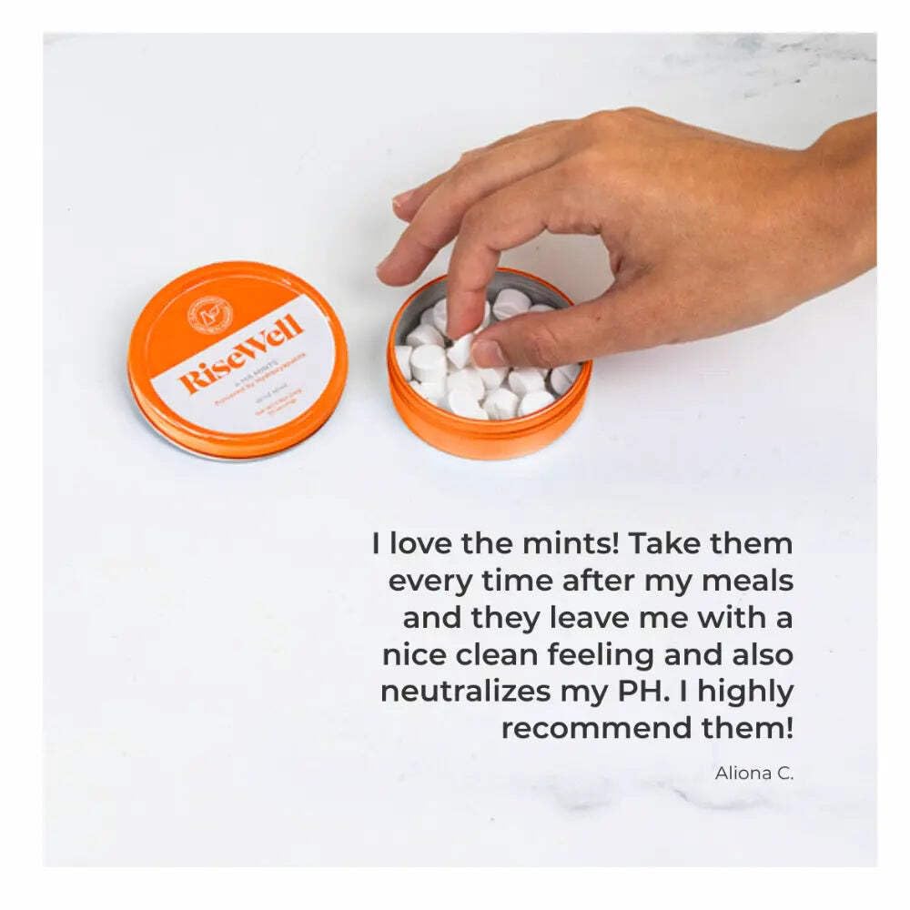 RiseWell a-HA Mint - Xylitol Mints for Dry Mouth | Hydroxyapatite, Sugar Free, 30 Count