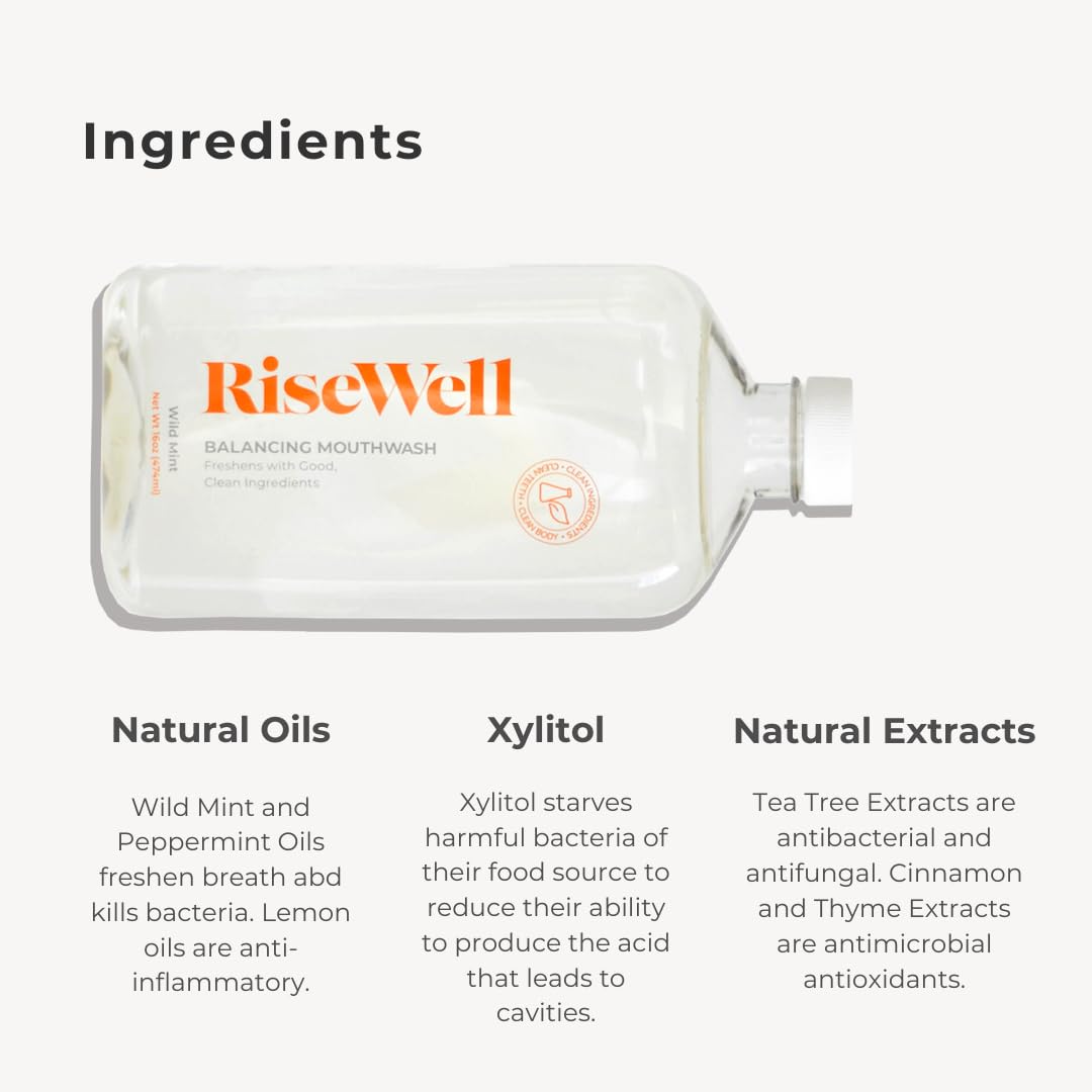 RiseWell Balancing Mouthwash – pH Balanced, Alcohol-Free Dry Mouth Rinse
