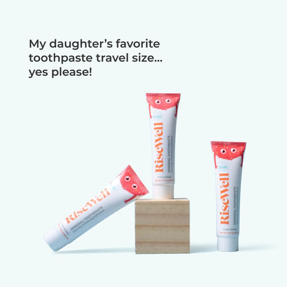 RiseWell Travel Kids Mineral Toothpaste – Hydroxyapatite, No Fluoride, Cake Batter Flavor