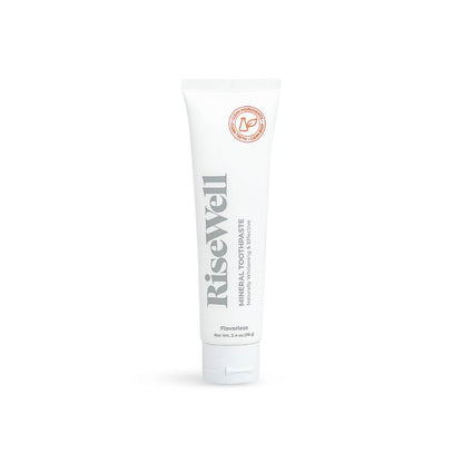 RiseWell Mineral Unflavored Toothpaste - Hydroxyapatite, Fluoride-Free, SLS-Free | Made in USA (Pack of 2)