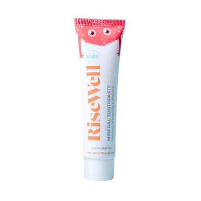 RiseWell Travel Kids Mineral Toothpaste – Hydroxyapatite, No Fluoride, Cake Batter Flavor