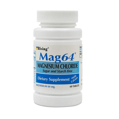 Rising Pharma Mag64 Magnesium Chloride with Calcium Tablets - 60 Counts