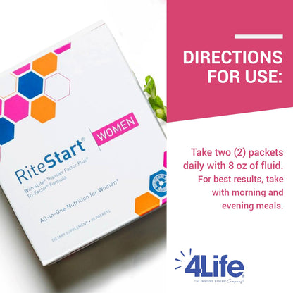 4Life RiteStart Women Daily Nutritional Pack – Immune Support with Zinc & Vitamin C (1 Box, 30 Packets)