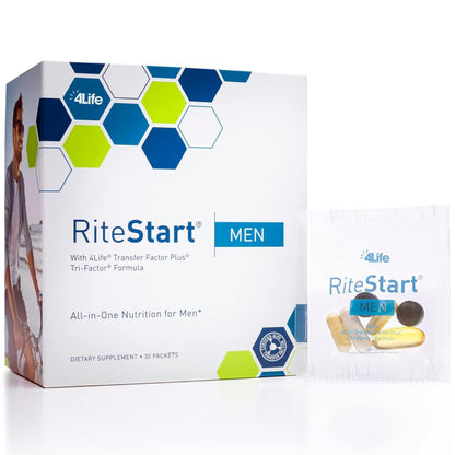 4Life RiteStart Men - Daily Nutritional Pack for Immune Support | Vitamin C, D & Zinc - 30 Packets