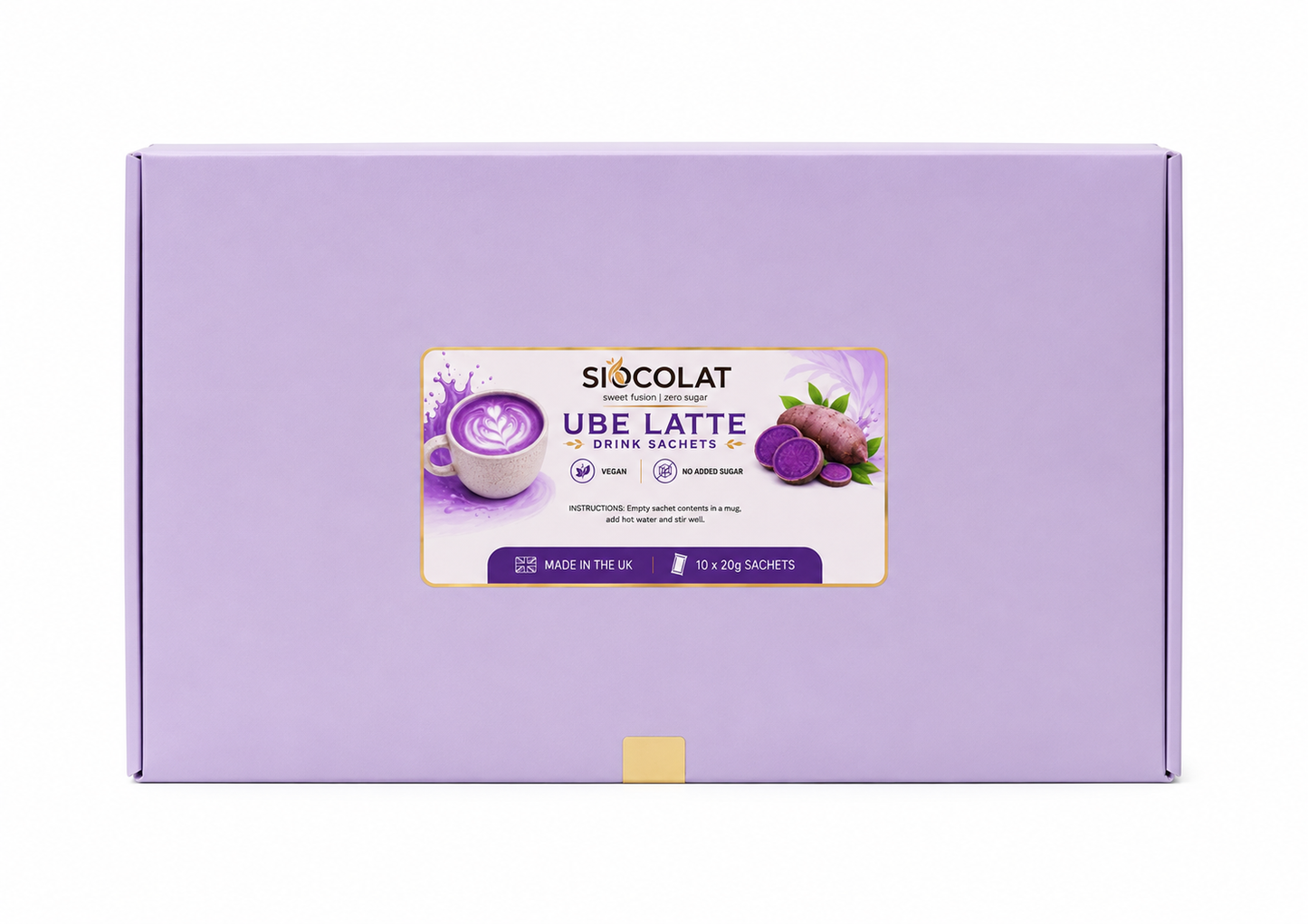 Instant Ube Latte Sachets | Sugar-Free Vegan Purple Yam Drink | Siocolat