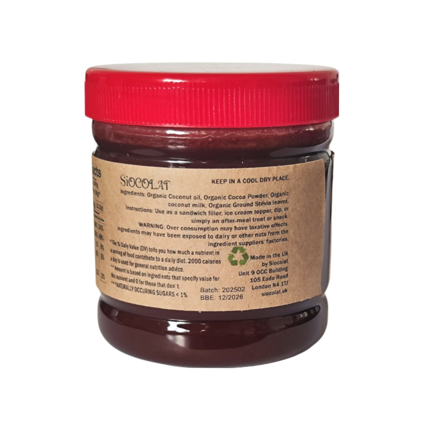 Vegan Friendly No Added Sugar Coco Choco Spread (Coconut and Chocolate)