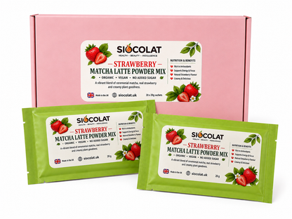 Strawberry Matcha Latte Powder – Vegan & No Added Sugar | Siocolat