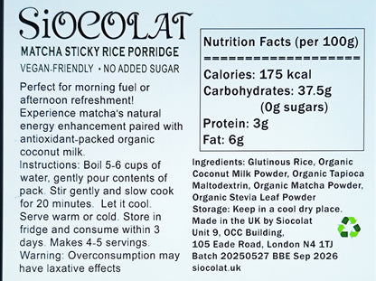 Matcha Sticky Rice Porridge Champorado Serves 4-5 200g