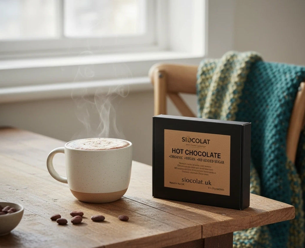 Siocolat Organic Vegan Sugar Free Low Calorie Hot Chocolate Drink 10 sachets