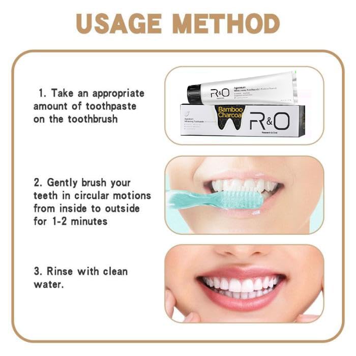 R&O Ageratum Whitening Toothpaste with Bamboo Charcoal – 3.53 oz (2 Tubes)