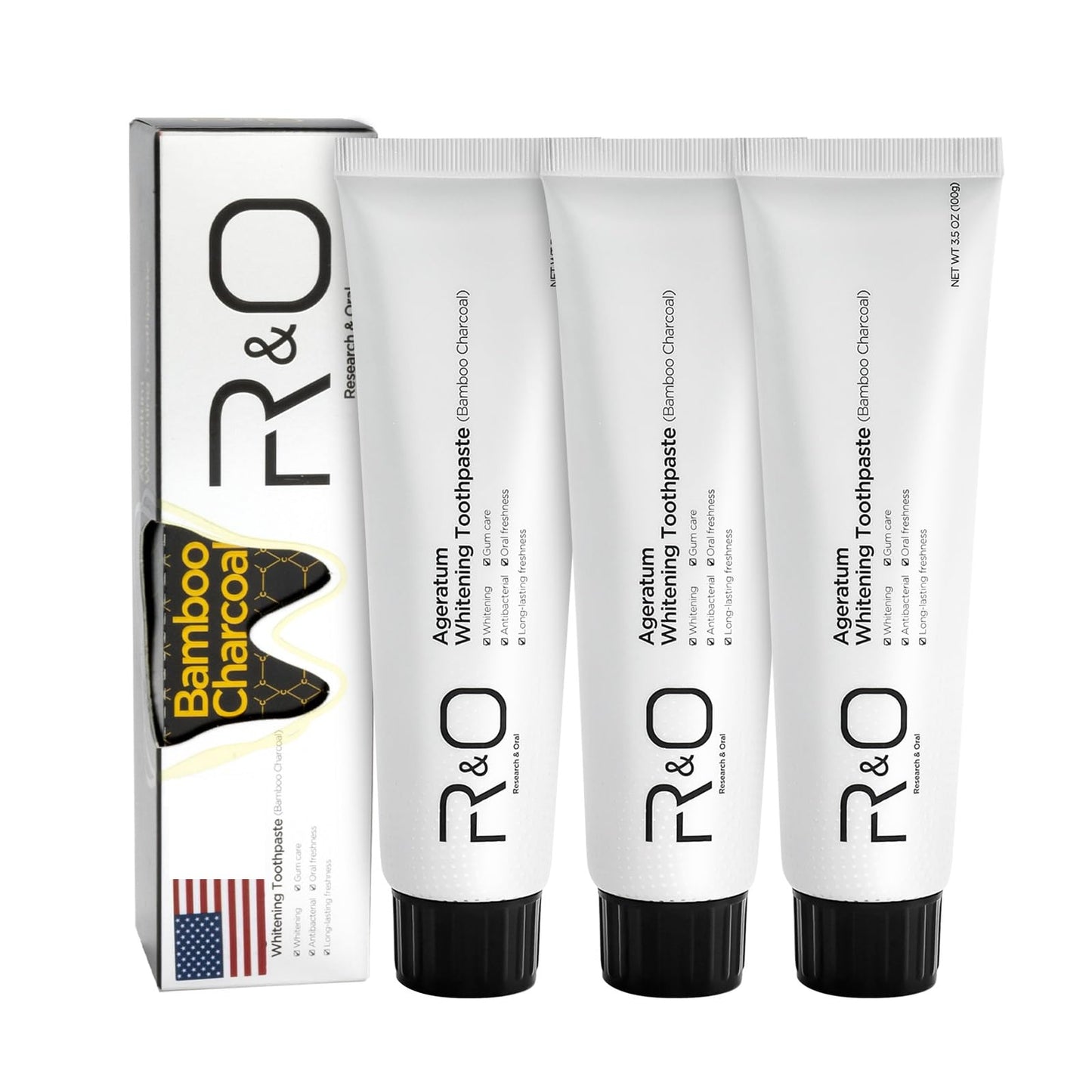R&O Ageratum Bamboo Charcoal Whitening Toothpaste – 3.53 oz