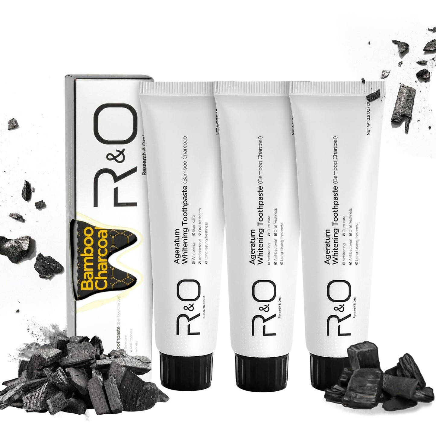R&O Ageratum Bamboo Charcoal Whitening Toothpaste – 3.53 oz