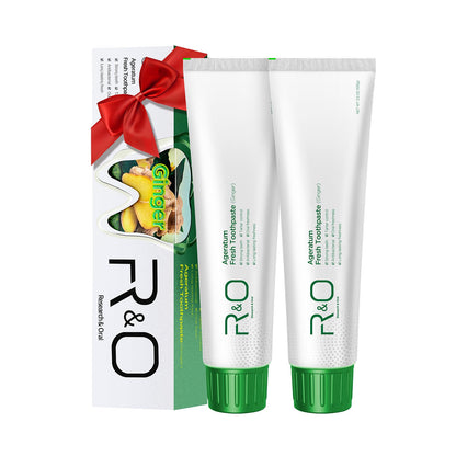 R&O Ginger Mint Fresh Toothpaste - 3.53 oz | Plaque Removal, Fresh Breath & Oral Comfort