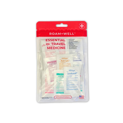 Roamwell Essential Travel Medicine Kit – TSA-Approved International OTC Meds (48 Tablets)