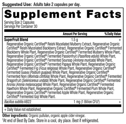 Ancient Nutrition ROC SuperFruits Capsules – Gut & Immune Health, 60 Count