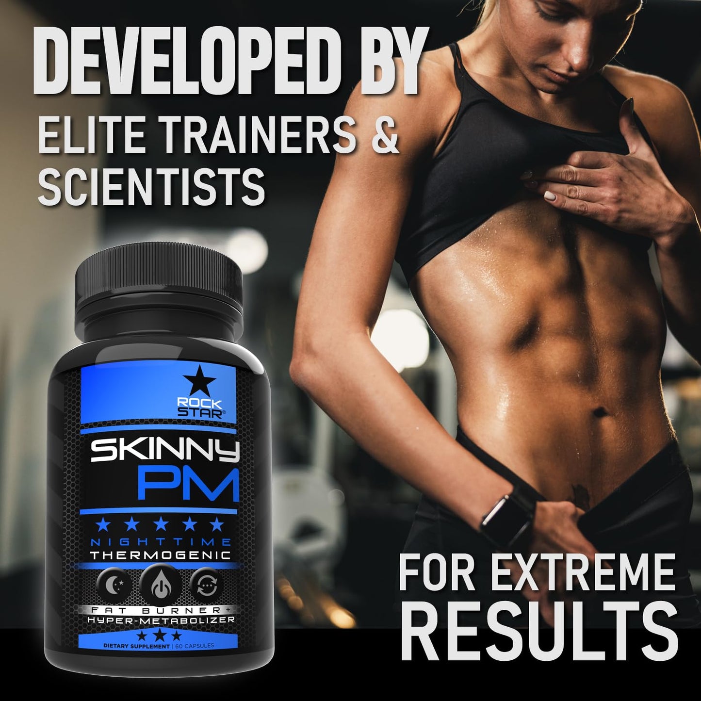 Rockstar Skinny PM Nighttime Fat Burner - 60ct | Thermogenic Diet Pills