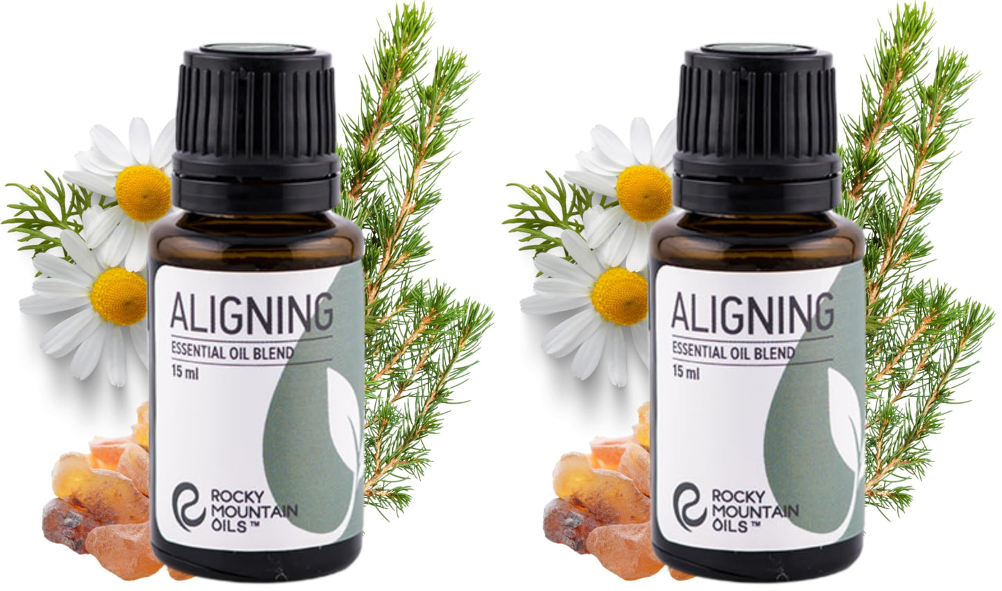 Rocky Mountain Oils Aligning Essential Oil Blend 15 ml – 100% Pure Essential Oils in Fractionated Coconut Oil (Pack of 2)