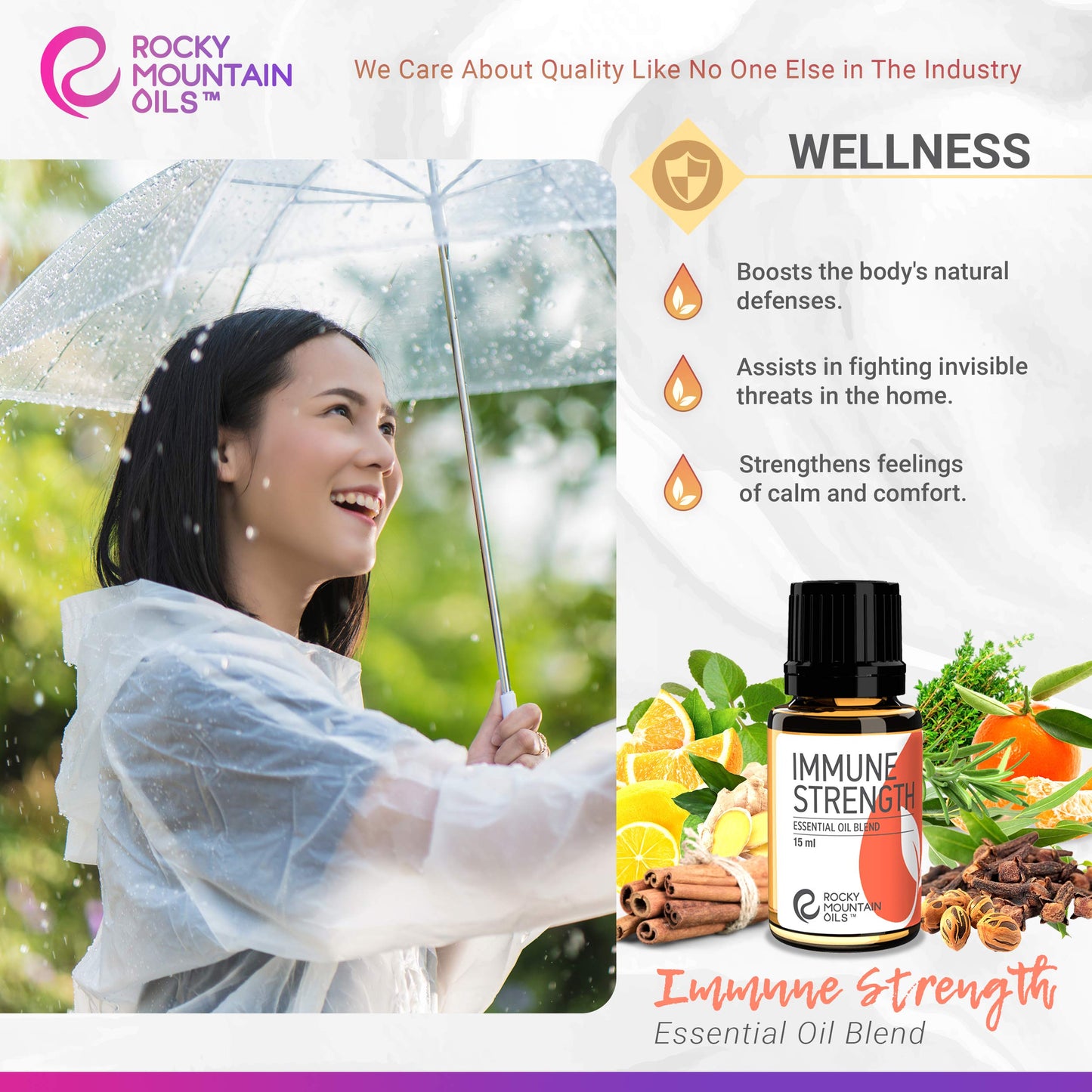 Rocky Mountain Oils Immune Strength Essential Oil Blend - 15ml