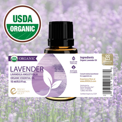 Rocky Mountain Oils Organic Lavender Essential Oil - 15ml | 100% Pure USDA Certified