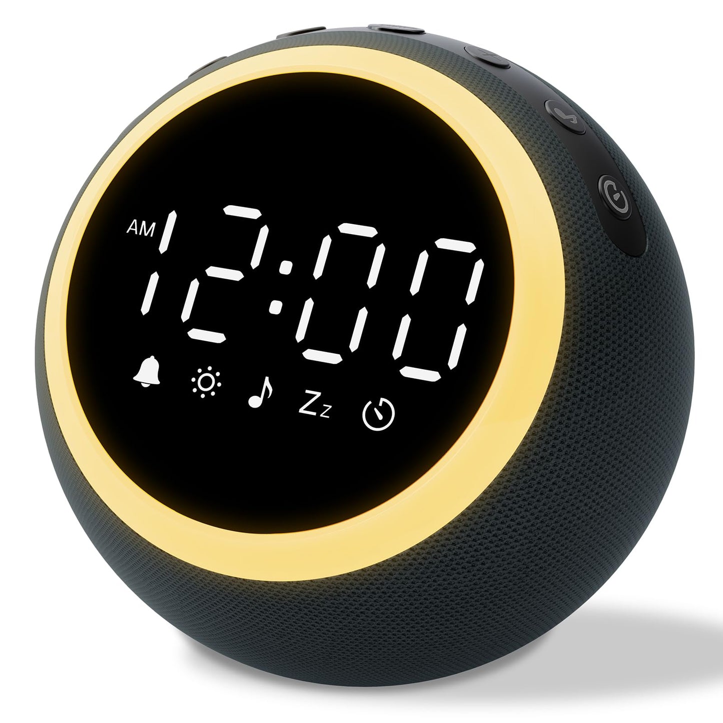 Rohent Alarm Clock with White Noise – 30 Sounds, 10 Wake-Up Tones, 32 Volume, Memory (Black)