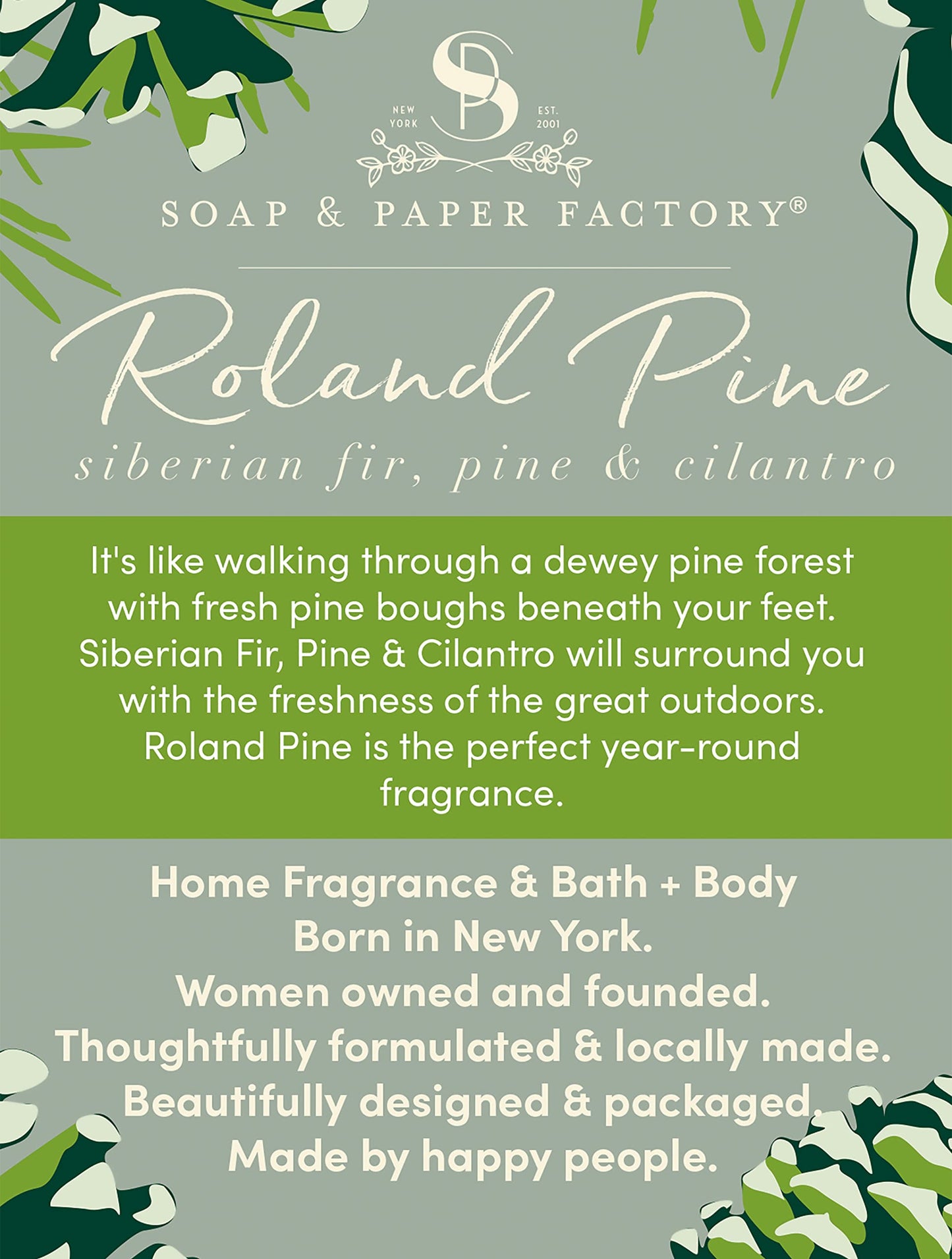Roland Pine 9.5 oz Large Soy Candle | Soap & Paper Factory