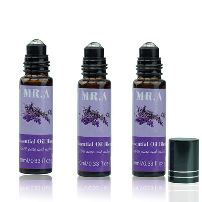 3 Pack Essential Roll-On Oils Set – 100% Natural Fragrance Oils | Lavender Aromatherapy 0.33 fl oz