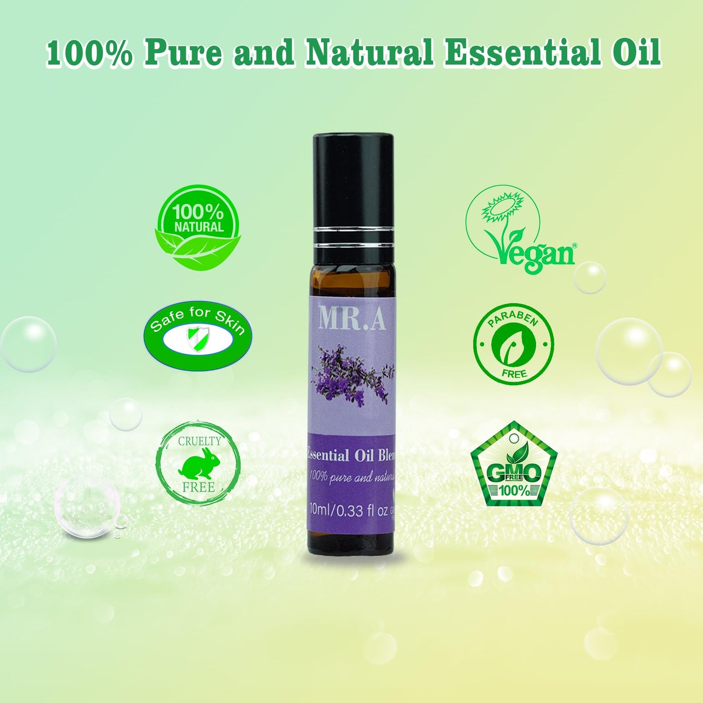 3 Pack Essential Roll-On Oils Set – 100% Natural Fragrance Oils | Lavender Aromatherapy 0.33 fl oz