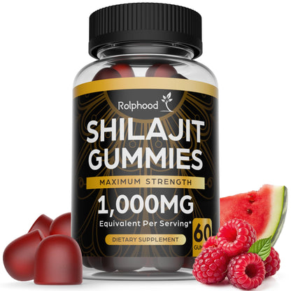 Rolphood Shilajit Gummies for Men & Women – Himalayan Shilajit with Fulvic Acid, 60 Count